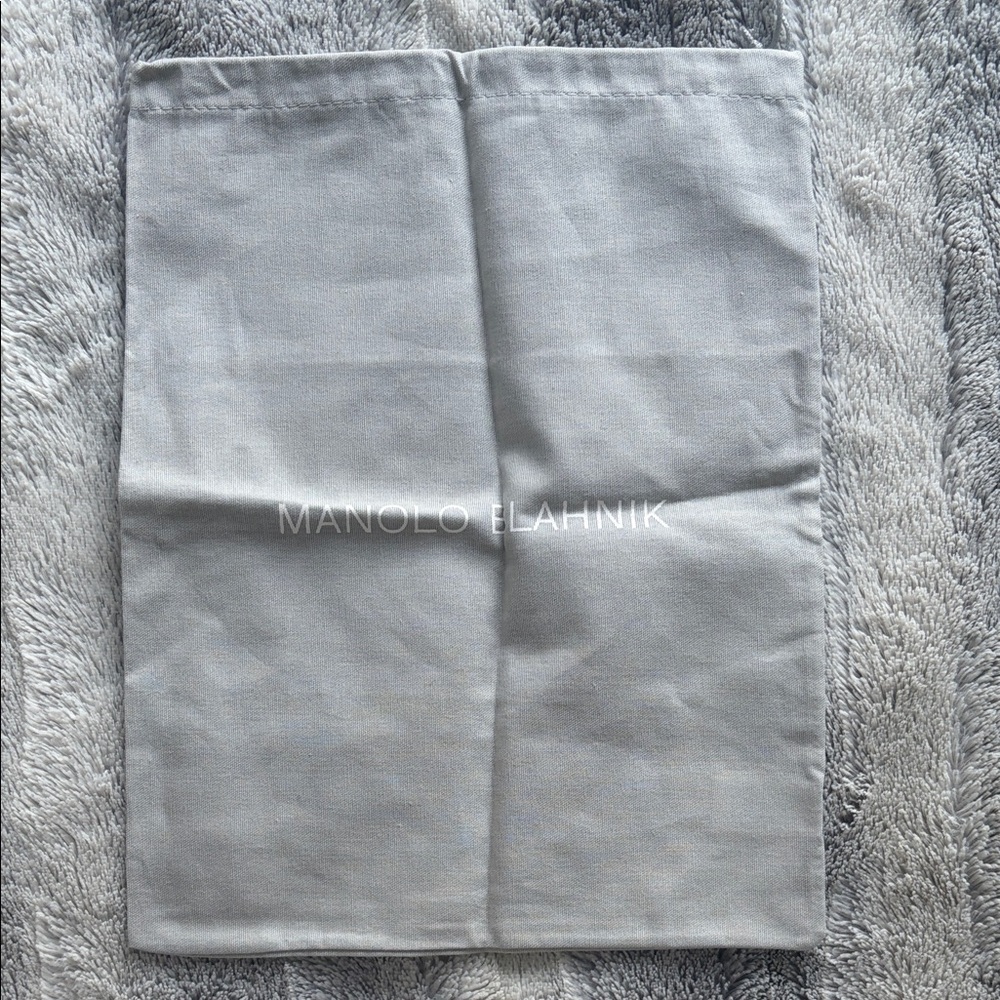 Manolo Blahnik Silver Dust Bag New